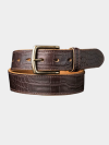 Classic Croc-Texture Horsehide Belt for Men – Premium Handmade Leather
